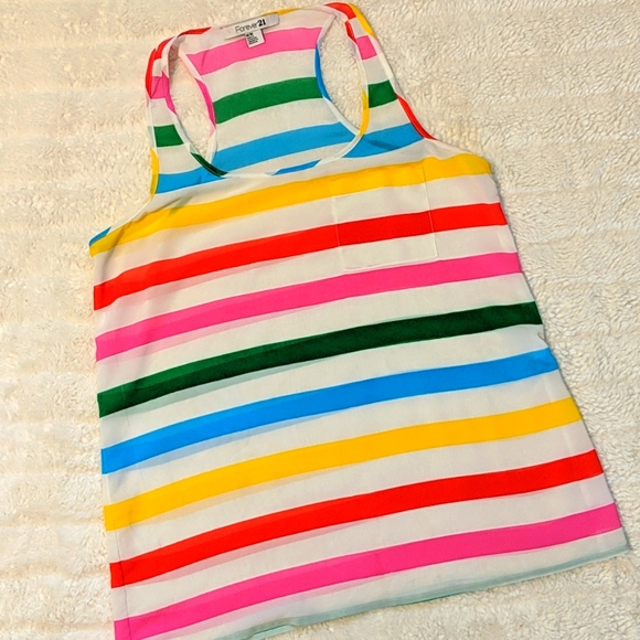 Rainbow Striped Sheer Tank - Picture 1 of 2